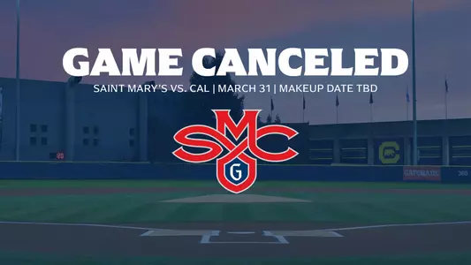BSB Game Canceled vs. Cal 2026 Web Graphic
