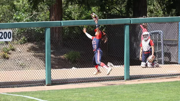 Camille Lara Leaping Catch in LF vs Oregon State