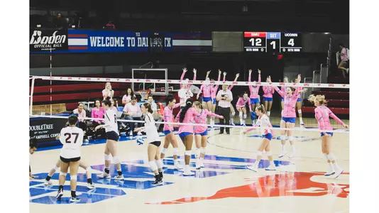 SMU hosts UCONN on 10/20 for a volleyball match at Moody Coliseum.