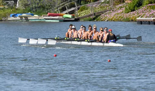 REDWOOD SHORES, CA, USA. April 29, 2023. The SMU Mustangs 1V8 raced against California at the PAC-12 Challenge.
MANDATORY PHOTO CREDIT: Photo by Bob Dahlberg, @bobd_photo.