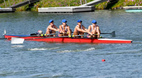REDWOOD SHORES, CA, USA. April 29, 2023. The SMU Mustangs 1V4 raced against California at the PAC-12 Challenge.
MANDATORY PHOTO CREDIT: Photo by Bob Dahlberg, @bobd_photo.
