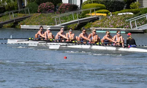 REDWOOD SHORES, CA, USA. April 29, 2023. The SMU Mustangs 1V8 raced against California at the PAC-12 Challenge.
MANDATORY PHOTO CREDIT: Photo by Bob Dahlberg, @bobd_photo.