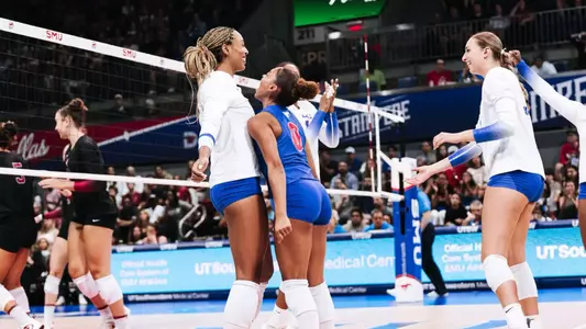 Victoria Harris and Gabi Placide Celebration vs. Stanford