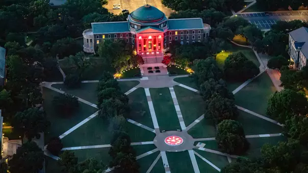The SMU campus and the Dallas skyline are lit up with blue and red lights in recognition of SMU joining the Alantic Coast Conference Monday, July 1, 2024, in Dallas.
Job 25-034