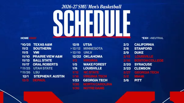 2026-27 SMU Men's Basketball Schedule