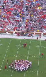 OU Scrimmages in Rain at Owen Field