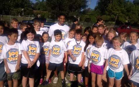 Cheering on at Jog-A-Thon