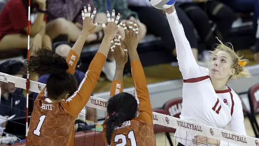 Oklahoma Pushes No. 3 Texas in Four-Set Fight