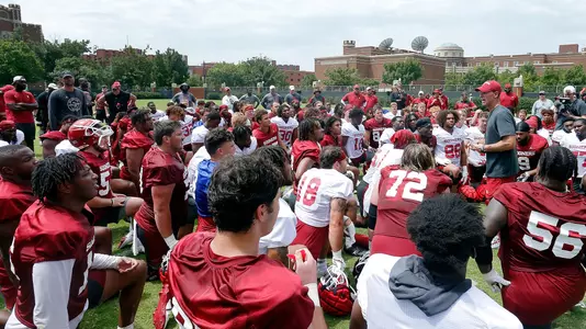 Team Huddle FB Preseason Camp Central, lead