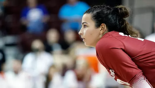 09/28/2022 Oklahoma vs Kansas volleyball. Photo Ty Russell