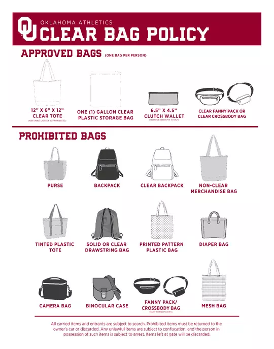 2023 Athletics Clear Bag Policy