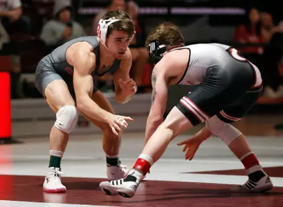 Joey Prata Wrestles in 125-Pound Bout Against Rider