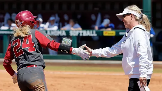 04/29/2023 Oklahoma vs Kansas softball. Photo Ty Russell