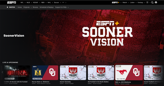 OU-SMU channel, time, TV schedule, streaming info for Sooners-Mustangs