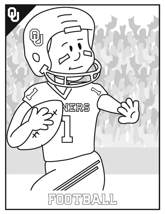 Cartoon Kid Playing Football Coloring Page