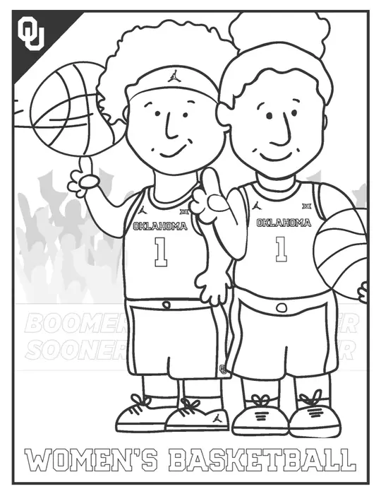 Cartoon Kid Playing Basketball Coloring Page