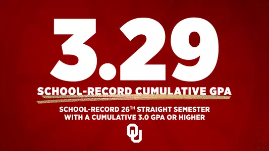 3.29. School-record cumulative GPA. School-record 26th straight semester with a cumulative 3.0 GPA or higher.
