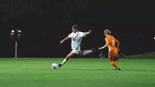 Riley Brown kicking the ball against Tennessee