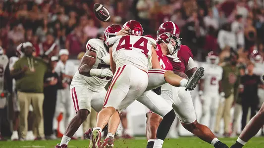 Taylor Wein sacking and forcing a fumble in the win at Alabama
