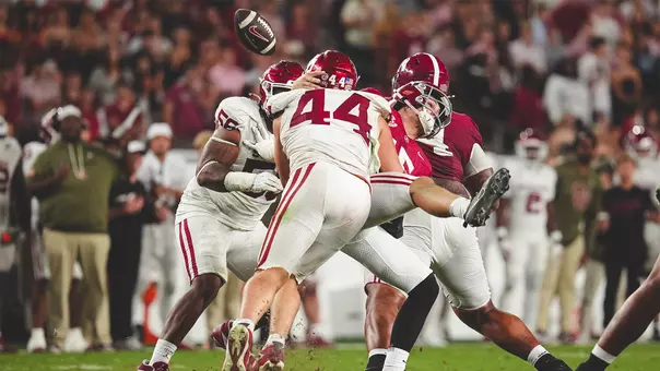 Taylor Wein sacking and forcing a fumble in the win at Alabama