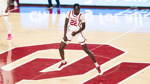 Kuol Atak runs back down the floor after a field goal in the win against Saint Francis