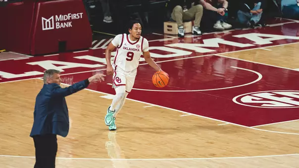 Nijel Pack brings the ball up the court during a game against Alcorn State