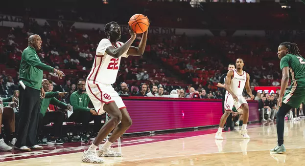 Kuol Atak shooting a 3-pointer in the win against MVSU