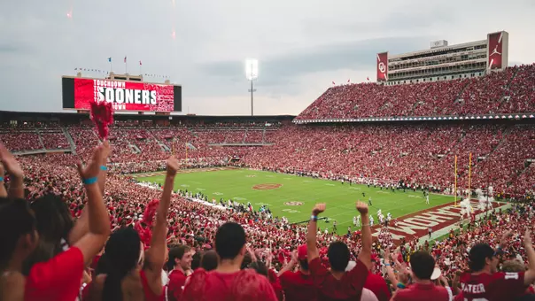NORMAN, OK - September 20, 2025 - Gaylord Family - Oklahoma Memorial Stadium during the game between the Auburn Tigers and the Oklahoma Sooners at Gaylord Family - Oklahoma Memorial Stadium in Norman, OK. Photo By Asia Purnell/University of Oklahoma