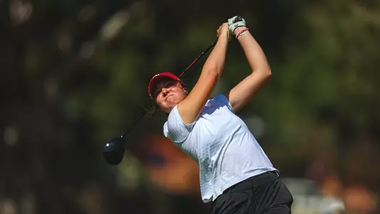 Audrey Rischer swings at the Dale McNamara Invitational on October 14, 2024