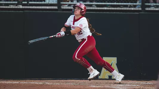 Gabbie Garcia watches a home run at Wichita State