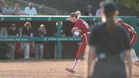 Sam Landry pitching at Alabama