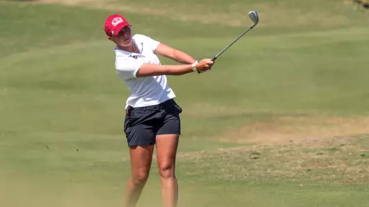 Reagan Chaney swings at the 2025 Betsy Rawls Invitational