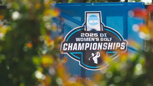 DI Women's Golf Championship Banner hung at Jimmie Austin OU Golf Club