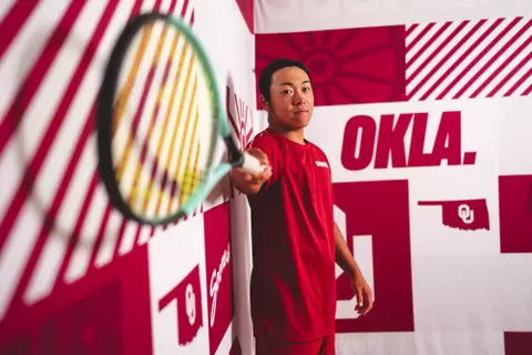 NORMAN, OK - August 21, 2024 -  Asahi Harazaki during Oklahoma Sooners Men's Tennis media day in Norman, OK. Photo By Morgan Givens/University of Oklahoma