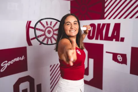 NORMAN, OK - August 21, 2024 - Julia Garcia Ruiz during Oklahoma Sooners Women's Tennis media day in Norman, OK. Photo By Morgan Givens/University of Oklahoma