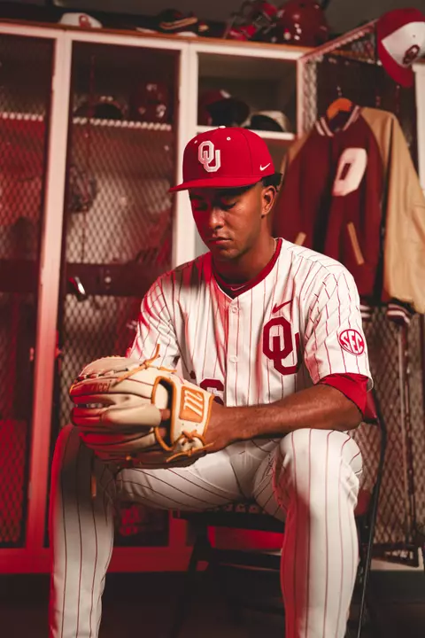 NORMAN, OK - November 19, 2024 - Oklahoma Pitcher Kyson Witherspoon (#26) during Oklahoma Sooners Baseball media day in Norman, OK. Photo By Morgan Givens/University of Oklahoma