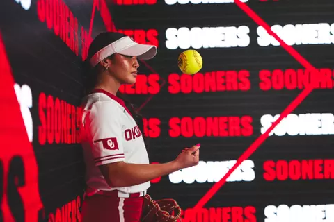 NORMAN, OK - January 22, 2025 - Oklahoma Infielder/Pitcher Ailana Agbayani (#50) during Oklahoma Sooners Softball media day in Norman, OK. Photo By OU Photo/University of Oklahoma