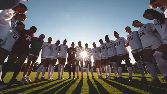 Team Huddle Shot Against Creighton