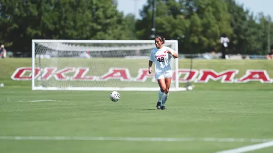 Riley Brown dribbling up the field against Omaha