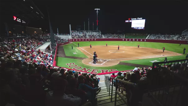 Wide shot of Love's Field during a fall game against USAO