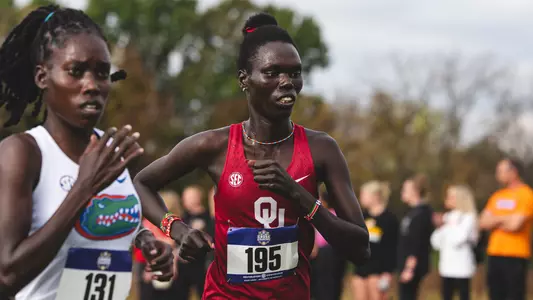 Domtila Cheruto at the 2026 SEC Cross Country Championships, Lead