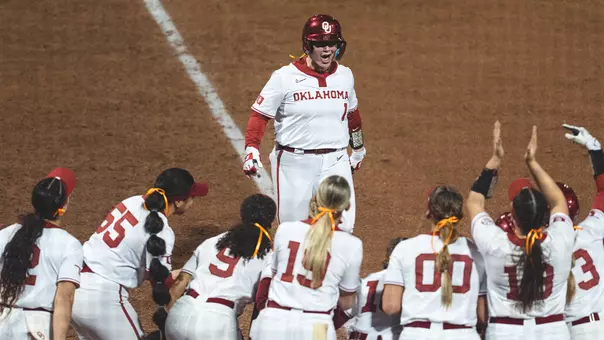 Kendall Wells celebrates a home run during the game against Arizona State