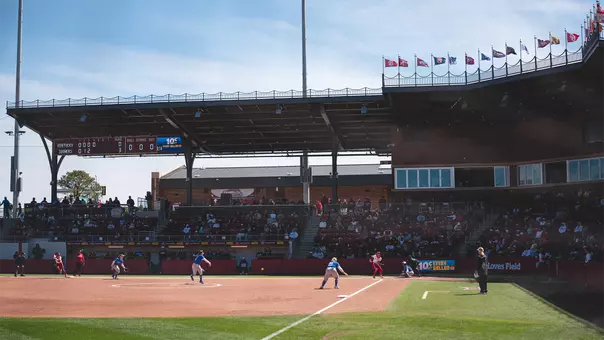 Wide shot of Love's Field from the third base photo well during a game against Kentucky