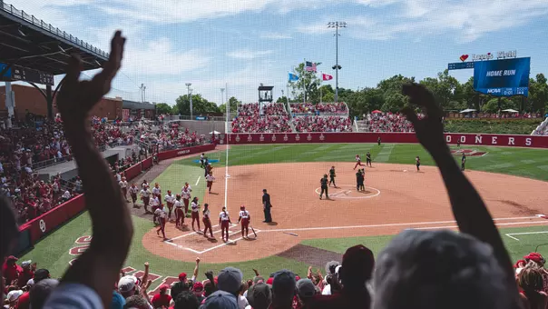 Wide shot of Love's Field during a Kasidi Pickering home run