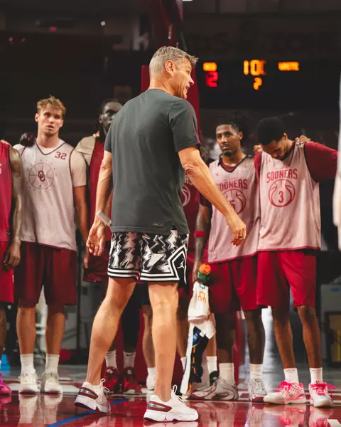 Oklahoma Menās Basketball practice in Norman, OK.
