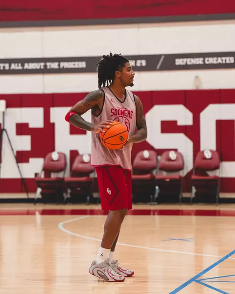 Oklahoma Menās Basketball practice in Norman, OK.