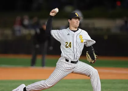 Southern Miss. pitcher Ben Ethridge (24) throws a pitch in a game against Jacksonville State. Friday Feb 25, 2022 (Photo by Joe Harper/BigGold Photography)