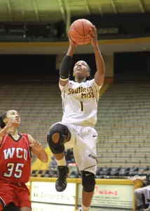 Senior Jamierra Faulkner just missed a triple double with 13 points, 12 assists and seven rebounds