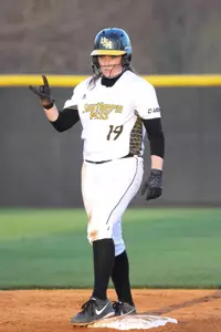 Sarah Evans hit her first collegiate home run at UTEP last season.