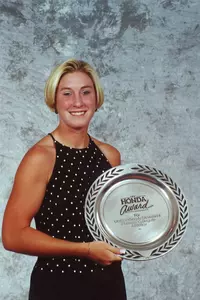 Courtney Blades, the 2000 National Player of the Year, will throw out the first pitch on Saturday.